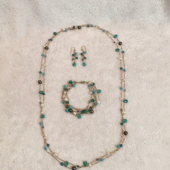 14k gf necklace, bracelet & earring set - Picture 3 of 6